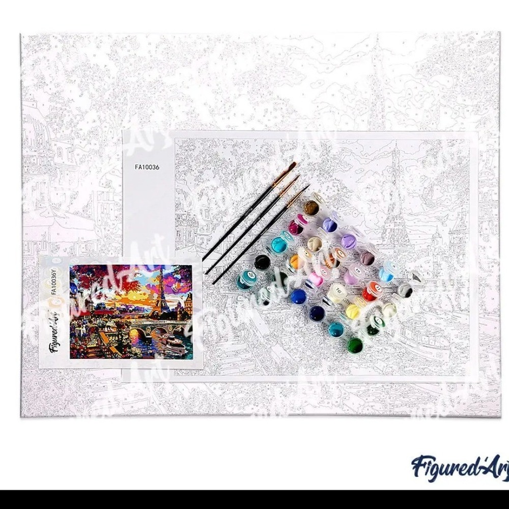 Figured Art Paint by Numbers Kit Coastal Woman‎ 16x20 Acrylic Canvas - Picture 5 of 7